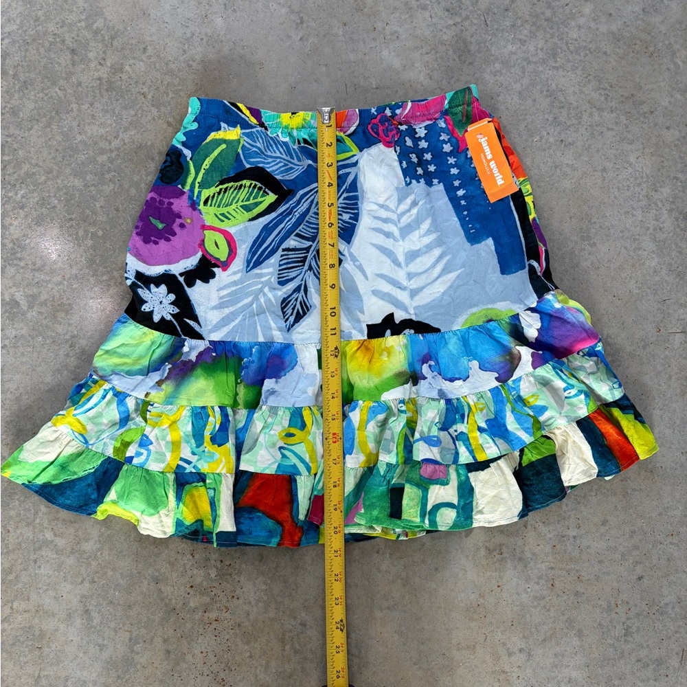 Jams Words Colorful Tiered Floral Skirt - Picture 7 of 12